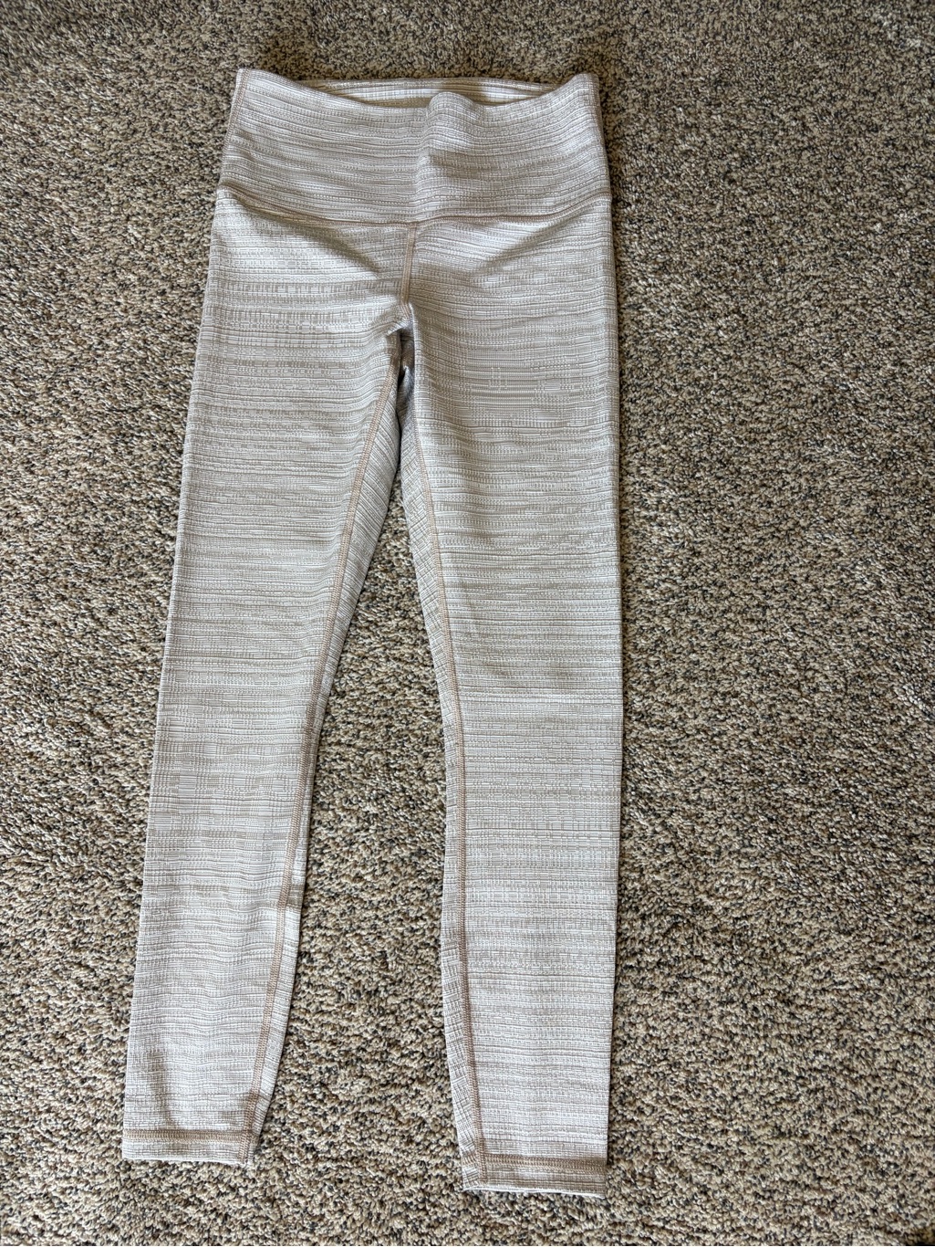 Athleta Xs Textured Leggings In Light Taupe